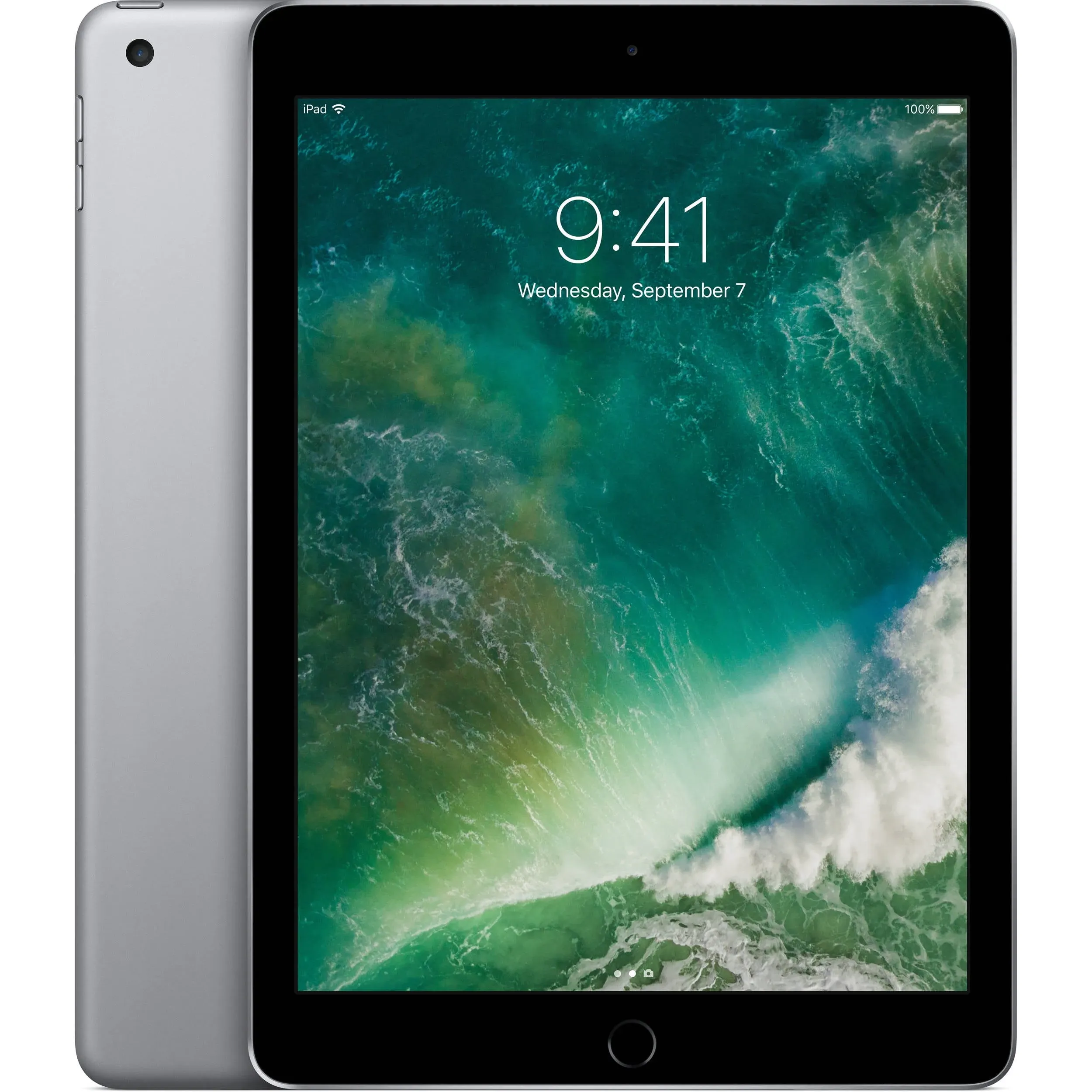 Apple - iPad con pantalla Retina de 9.7 pulgadas con WIFI, 32 GB, Touch ID, modo 2017, gris espacial (renovado)