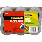 Scotch Easy-Grip Packaging Tape Dispenser Refill, Clear - 6 pack