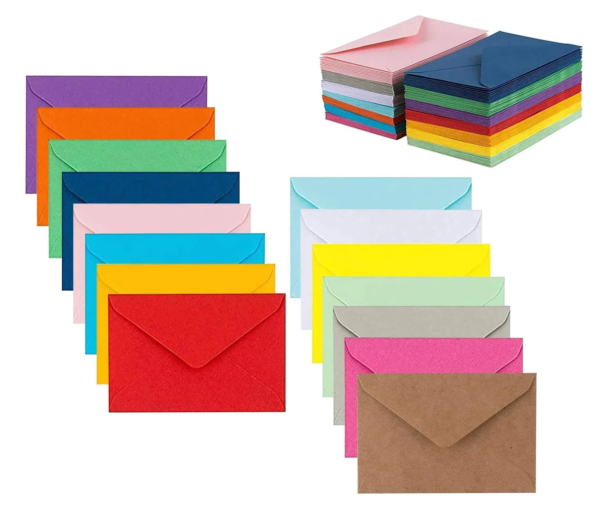 Colorful Self-Seal Envelopes 5" x 7" Assorted Colors Bulk Pack Envelopes for ...