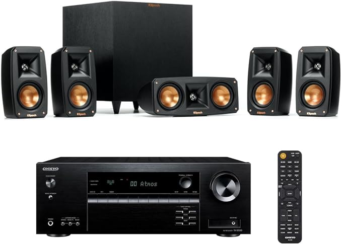Klipsch Reference Theater Pack 5.1-Channel Speaker System + Onkyo TX-SR3100 80W 5.2-Channel AV Receiver
