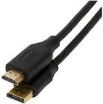 Amazon Basics DisplayPort to HDMI Display Cable Gold-Plated Plug Black 10'