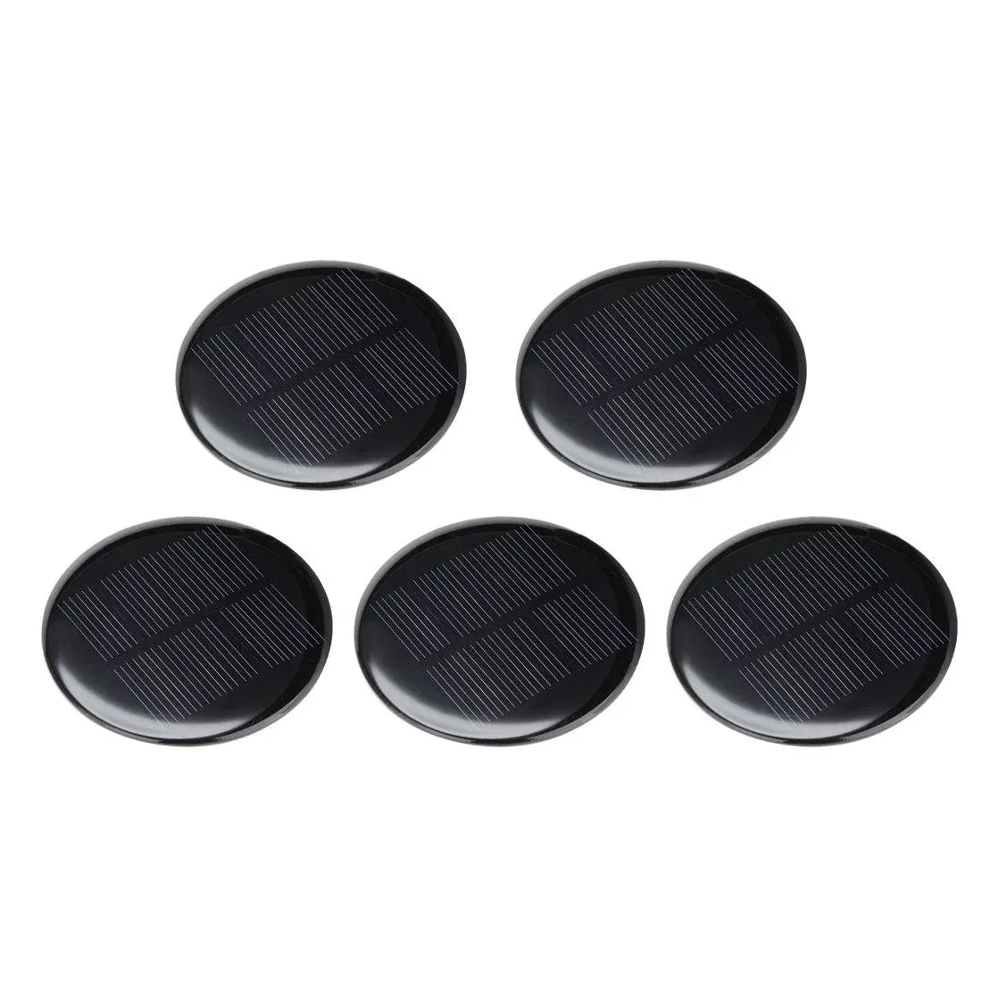 uxcell® 5Pcs 4V 80mA Poly Mini Round Solar Cell Panel Module DIY for Light Toys Charger 73mm Diameter