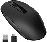VssoPlor Type C Wireless Mouse, 2.4G USB C Wireless Mouse, Dual Mode Cordless Ergonomic Mouse with Nano USB and Type C Receiver for MacBook, Computer, Laptop and All Type C Devices