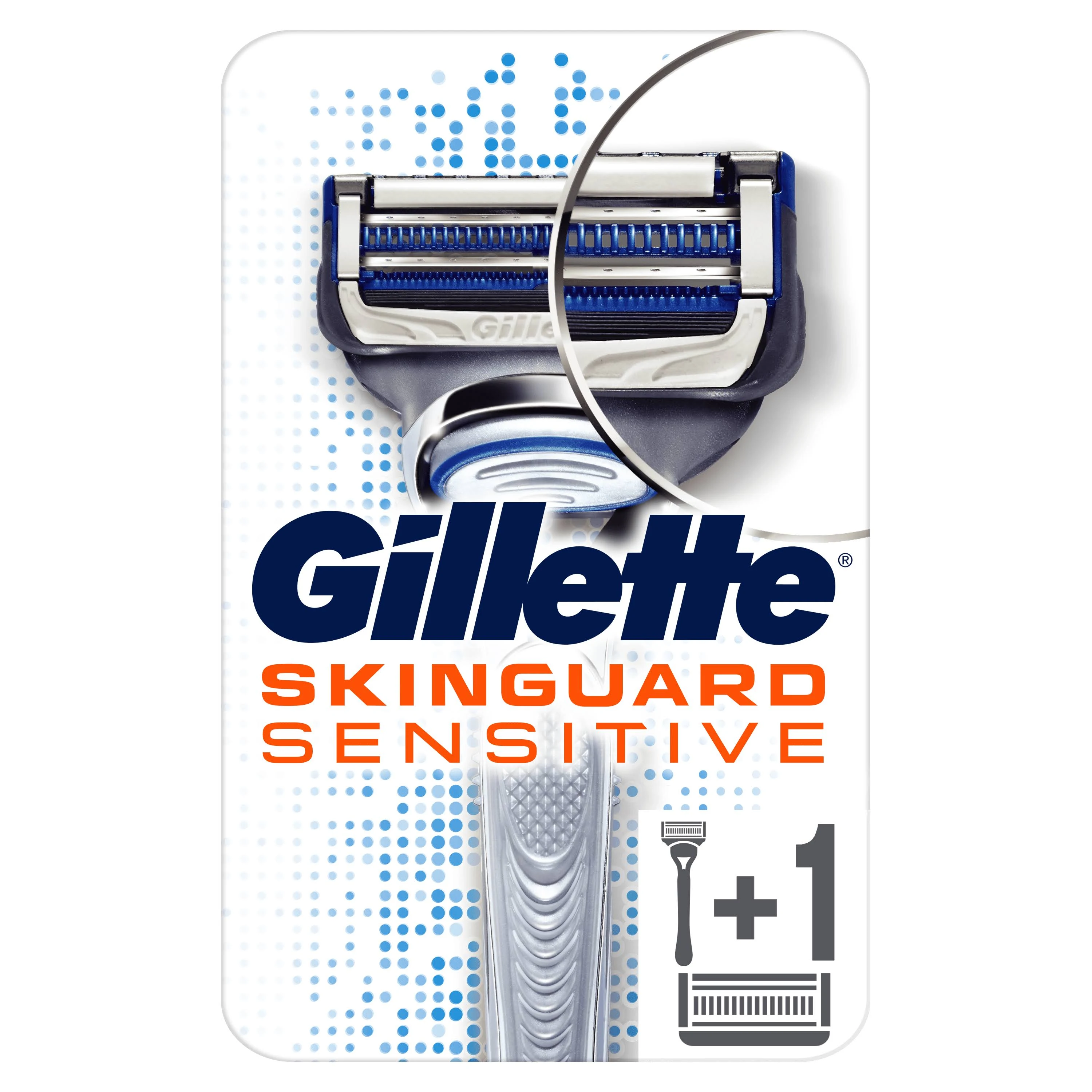 Gillette Skinguard Sensitive Razor + 1 Razor Blade for Men for Sensitive Skin and Prevents Skin Irritation Razor with Spare Blade