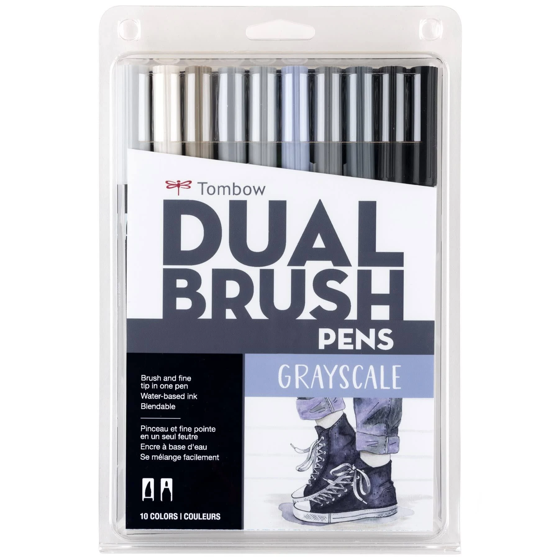 Tombow Dual Brush Set 10 - Grayscale