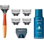 Harry's Razors for Men - Men's Razor Set with 5 Razor Blade Refills, Travel Blade Cover, 2 oz Shave Gel (Ember)