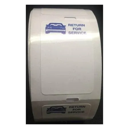 Static Cling Return for Service White Labels for Thermal Printer Oil Change #1825 ...