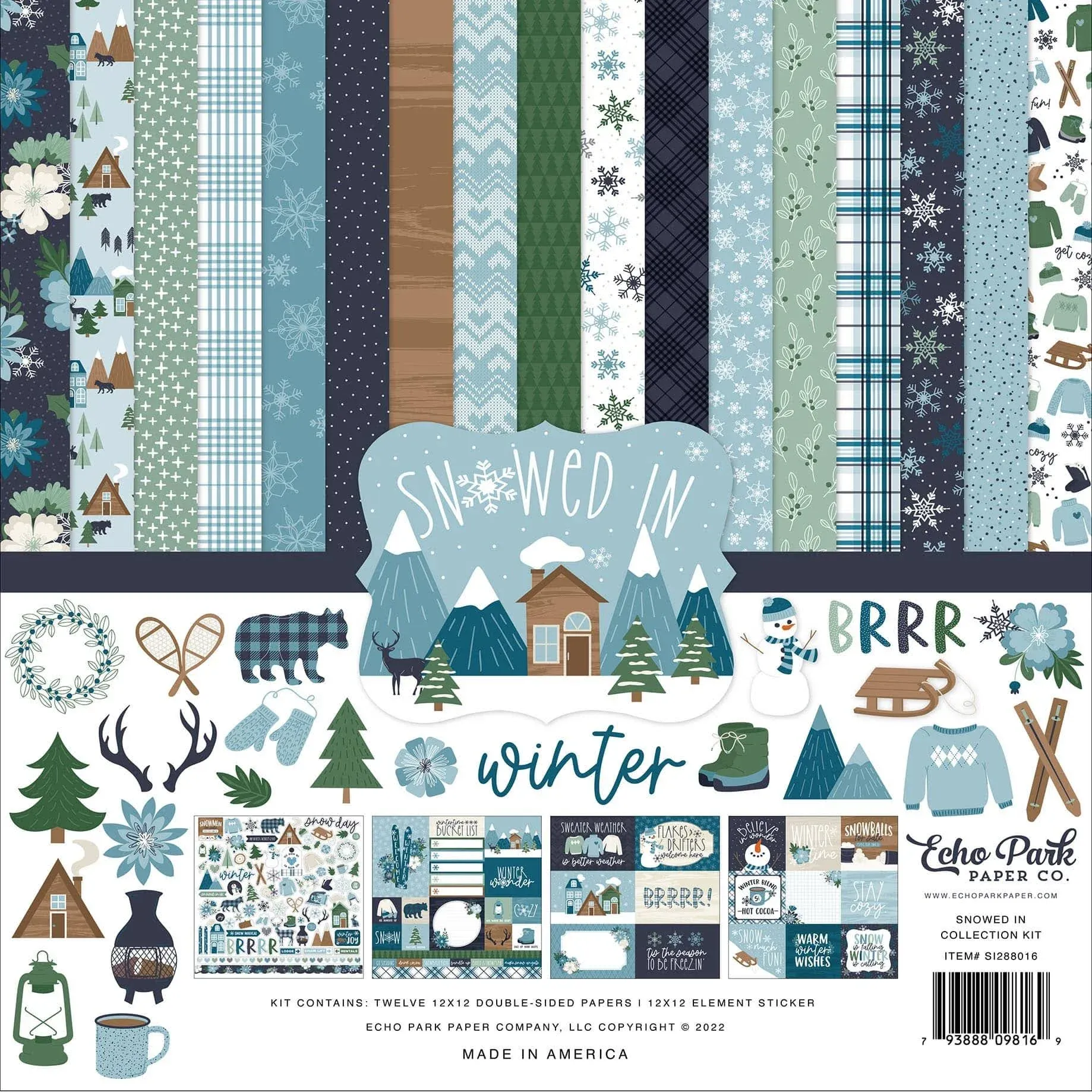 ECHO PARK PAPER COMPANY Snowed in Echo Park Collection Kit 12"X12"
