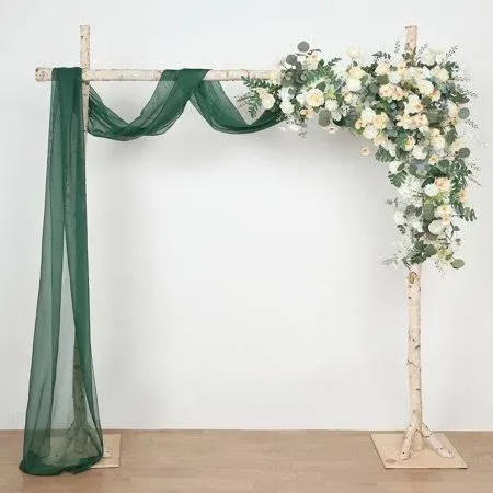 Efavormart 18ft Hunter Emerald Green Sheer Organza Curtain Panels, Window Scarf ...