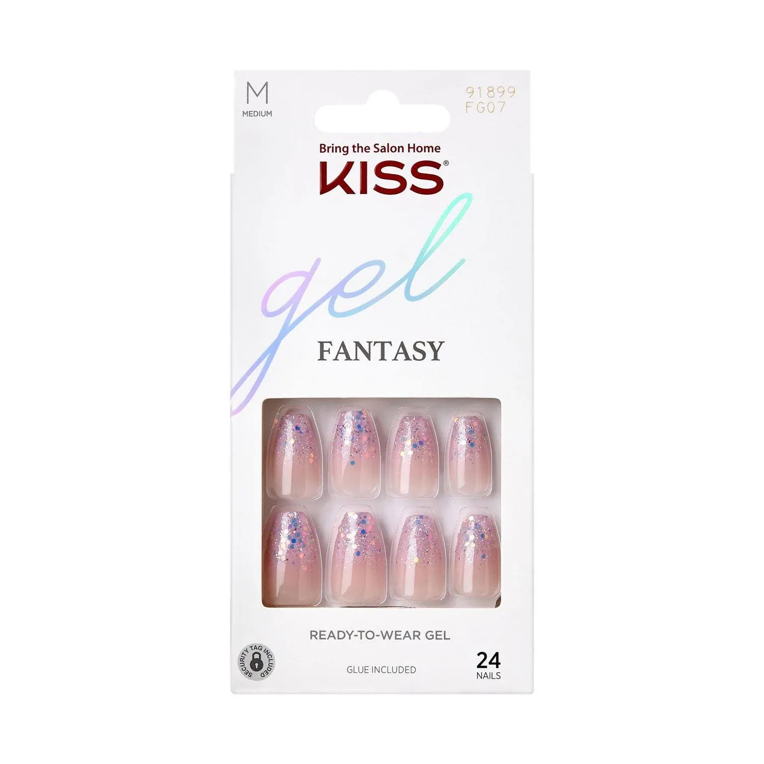Gel Fantasy, Press-On Nails, Nail glue included, Winter Sparks', Light