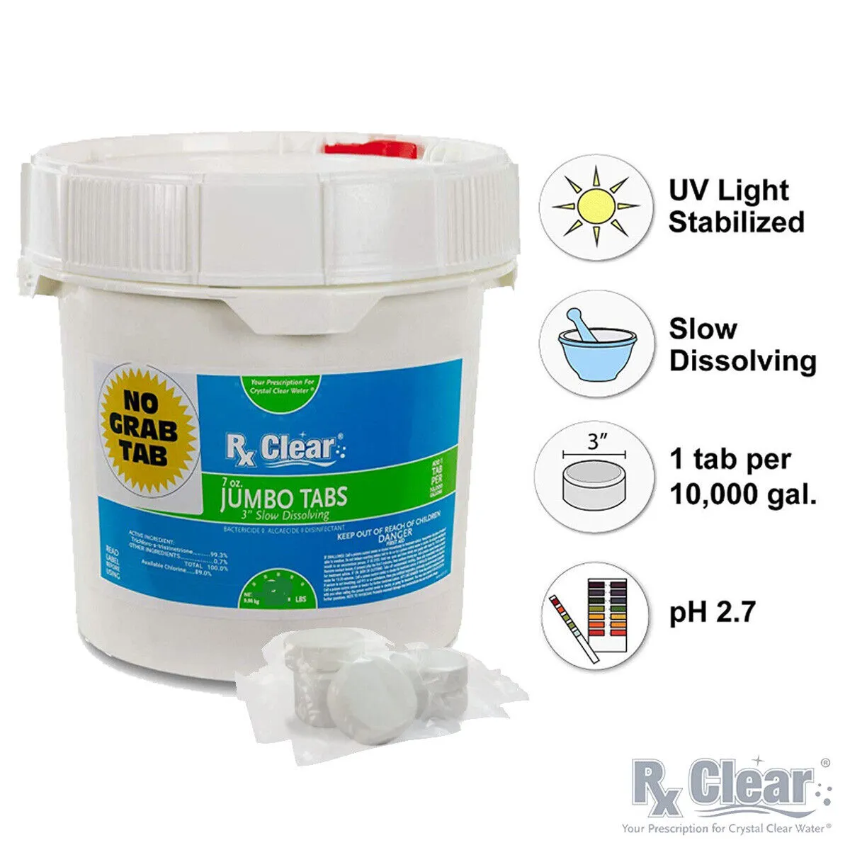 Rx Clear 3-Inch Water Soluble Chlorine Tabs