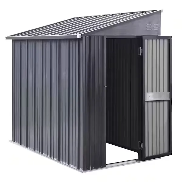 Veikous Lean-to Storage Shed w/Lockable Door Backyard