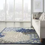 "Nourison - Aloha 3'6 x 5'6 Blue Patio Area Rug - ALH05-99446738752"