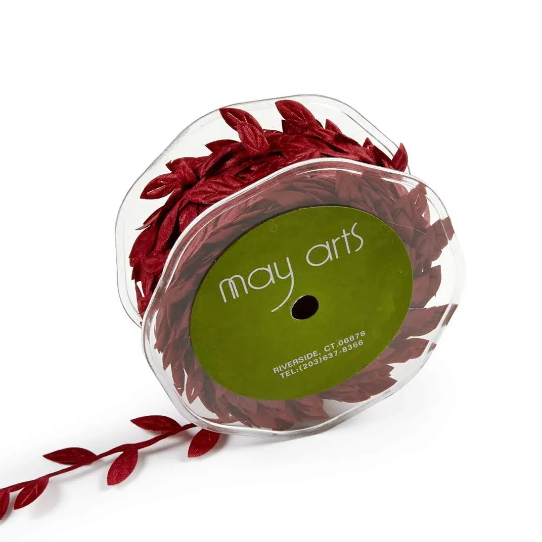 May Arts Ribbon, Burgundy Leaves