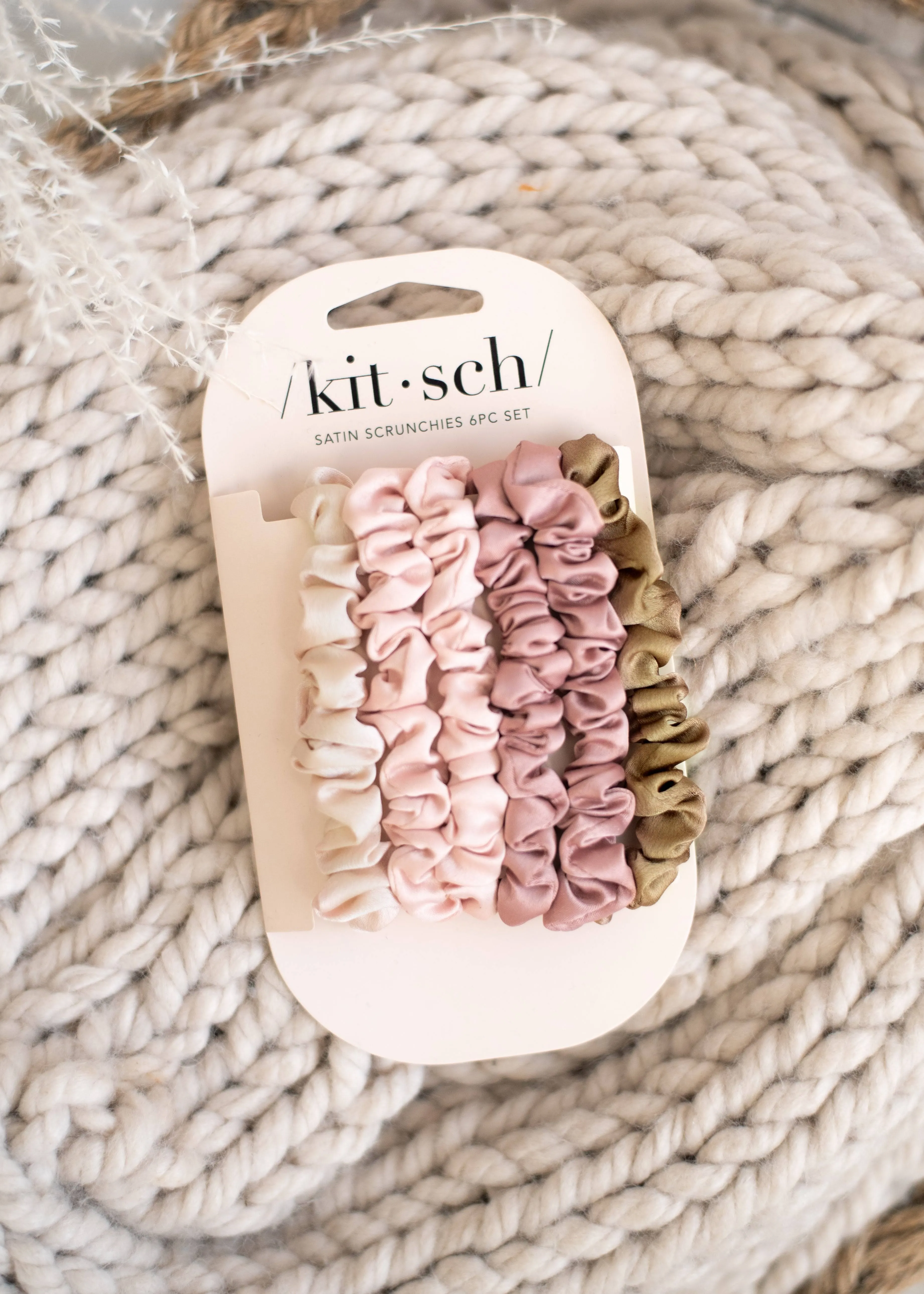 Kitsch - Ultra-Petite Satin Scrunchies - Eucalyptus