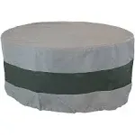 Sunnydaze Decor 36 in. Gray/Green Stripe Round 2-Tone Outdoor Fire Pit Cover