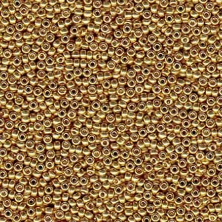 Duracoat Galvanized Gold Miyuki Japanese round rocailles glass seed beads 11/0 Approximately 24 gram 5 inch tube