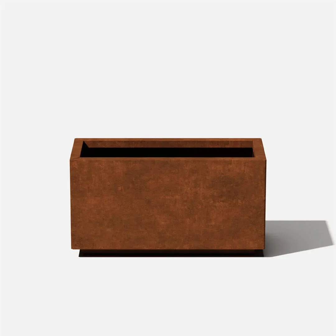 Long Box Large Rust Corten Steel Rectangular Planter