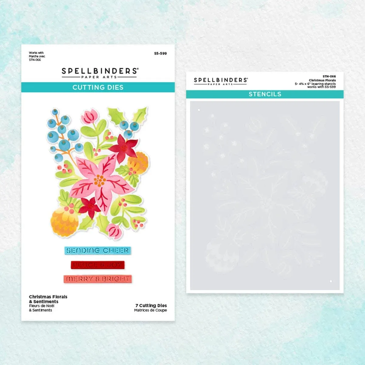 Spellbinders Christmas Florals Die and Stencil Bundle