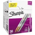 Sharpie Permanent Markers, Fine Tip, Assorted Metallic, 36/Pack (2003900)
