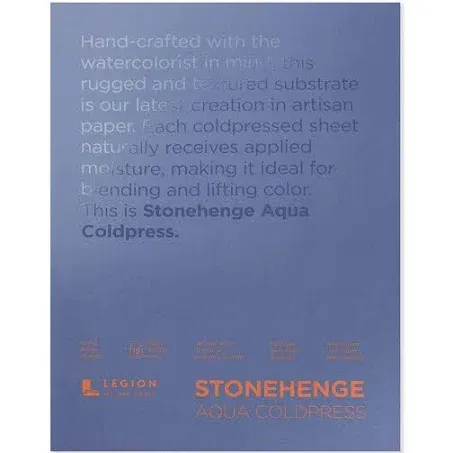 Stonehenge Aqua Block Coldpress Pad 10”X14”. 15 Sheets/Pkg-Whi<wbr/>te 140lb Sealed