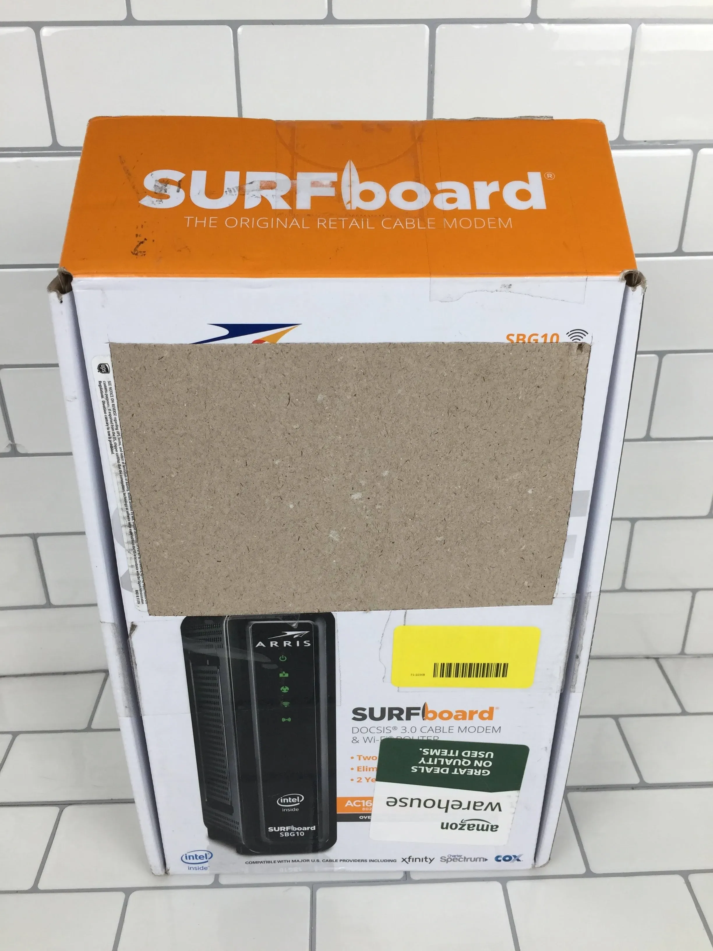 ARRIS Surfboard SBG10-RB Docsis 3.0 Cable Modem & Ac1600 Dual Band Wi-Fi Router Approved for Cox Spectrum Xfinity & Others (Renewed)