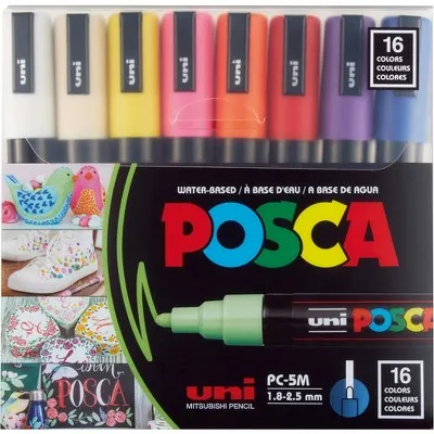 Posca 16-Color Paint Marker Set, PC-5M Medium