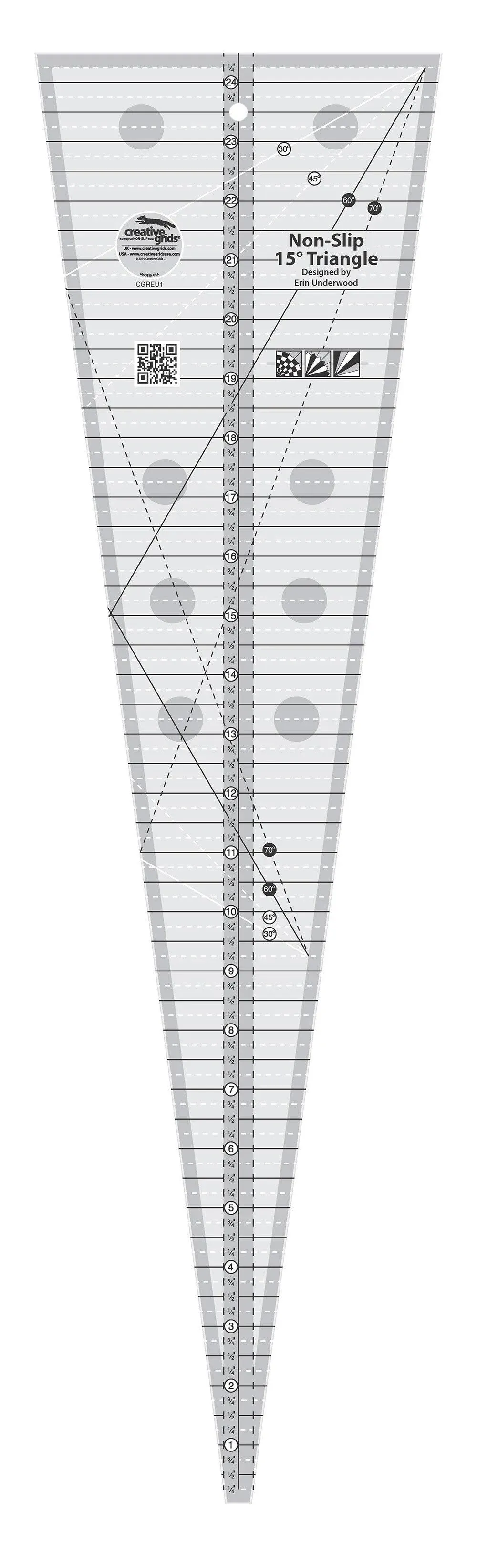 Creative Grids 15 Degree Triangle Ruler CGRT15