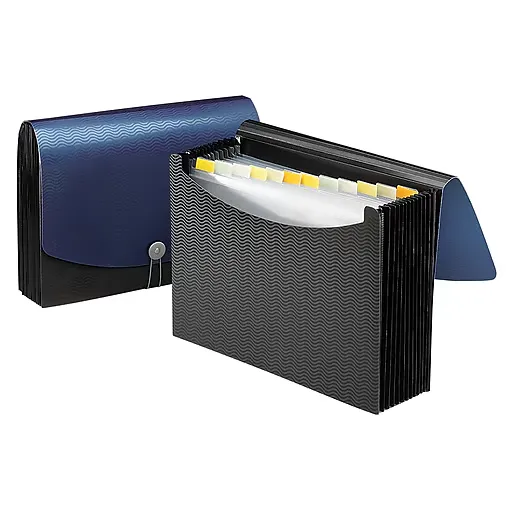 Smead 12 Pocket Poly Expanding File Letter Black Blue