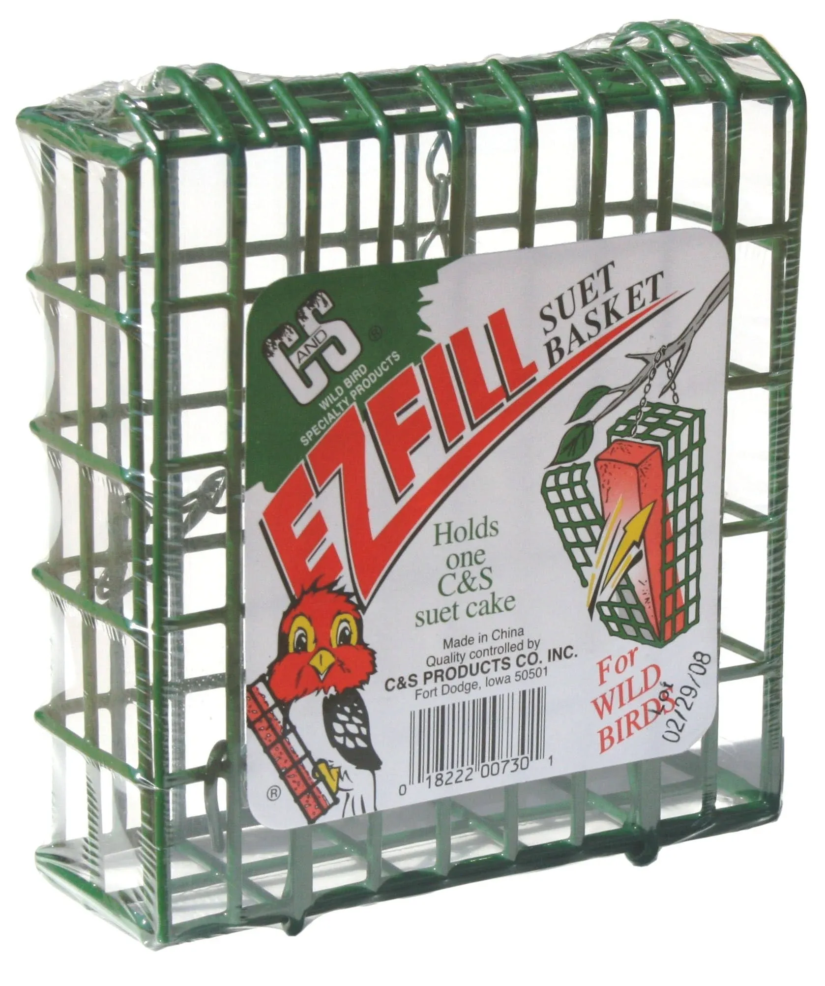 C & S EZ Fill Suet Basket Bird Feeder, 5.5"