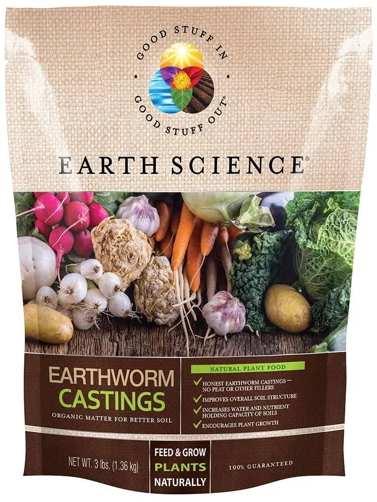 Earth Science Earthworm Castings Premium Plant Fertilizer
