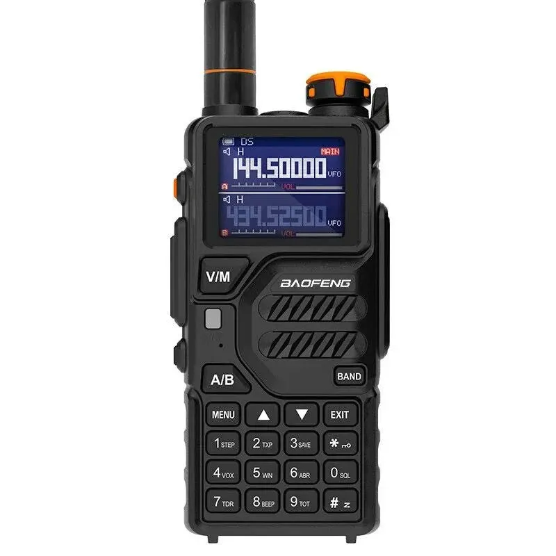 BAOFENG Radio K5 Plus Portable Ham Radio Long Range Tri Band High Power Baofeng Ham Radio One Touch Frequency Search NOAA USB-C Chirp