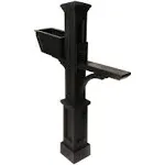 Mayne Inc. Westbrook Plus Mail Post - Black - 40.5in L x 8in W x 56.5in H - Standard Post, Arm Plus & Planter (5830-B)