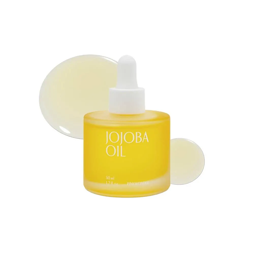 PINKWONDER Jojoba Oil 1.69oz(50ml), 100% Organic Oil for Skin and Hair, Face Oil for Nourishing, Suitable for All Skin T