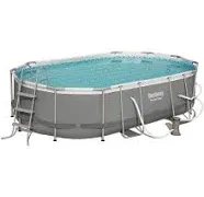 Bestway 18' x 9' x 48" Oval Above Ground Outdoor Swimming Pool Set