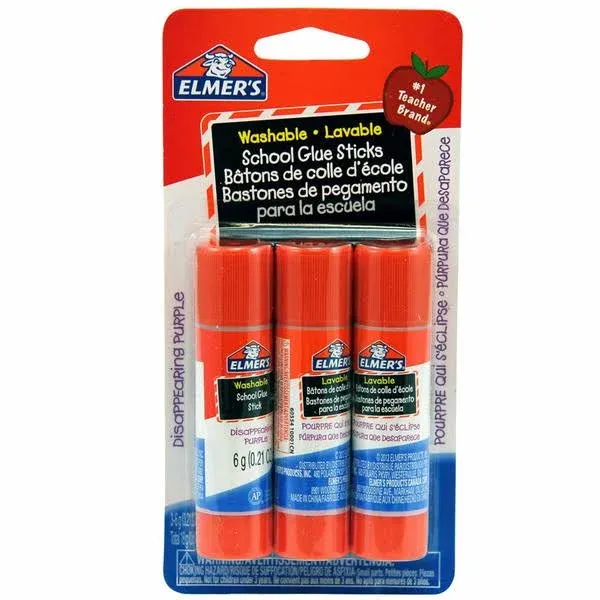Elmer's Disappearing Purple School Glue Sticks - 12 count