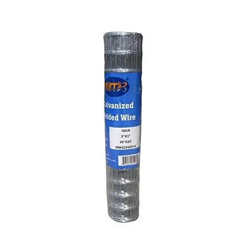 MTB Galvanized Welded Wire Mesh Garden Economy Fence 24 inch x25'-2 inchx3 inch 16ga, Size: Galv 24x25'-3x2 16ga, Silver