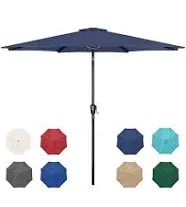 Simple Deluxe 9' Patio Umbrella Outdoor Table Market Yard Umbrella with Push Button Tilt/Crank