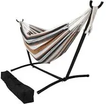 Sunnydaze Brazilian Double Hammock with Stand and Carrying Case