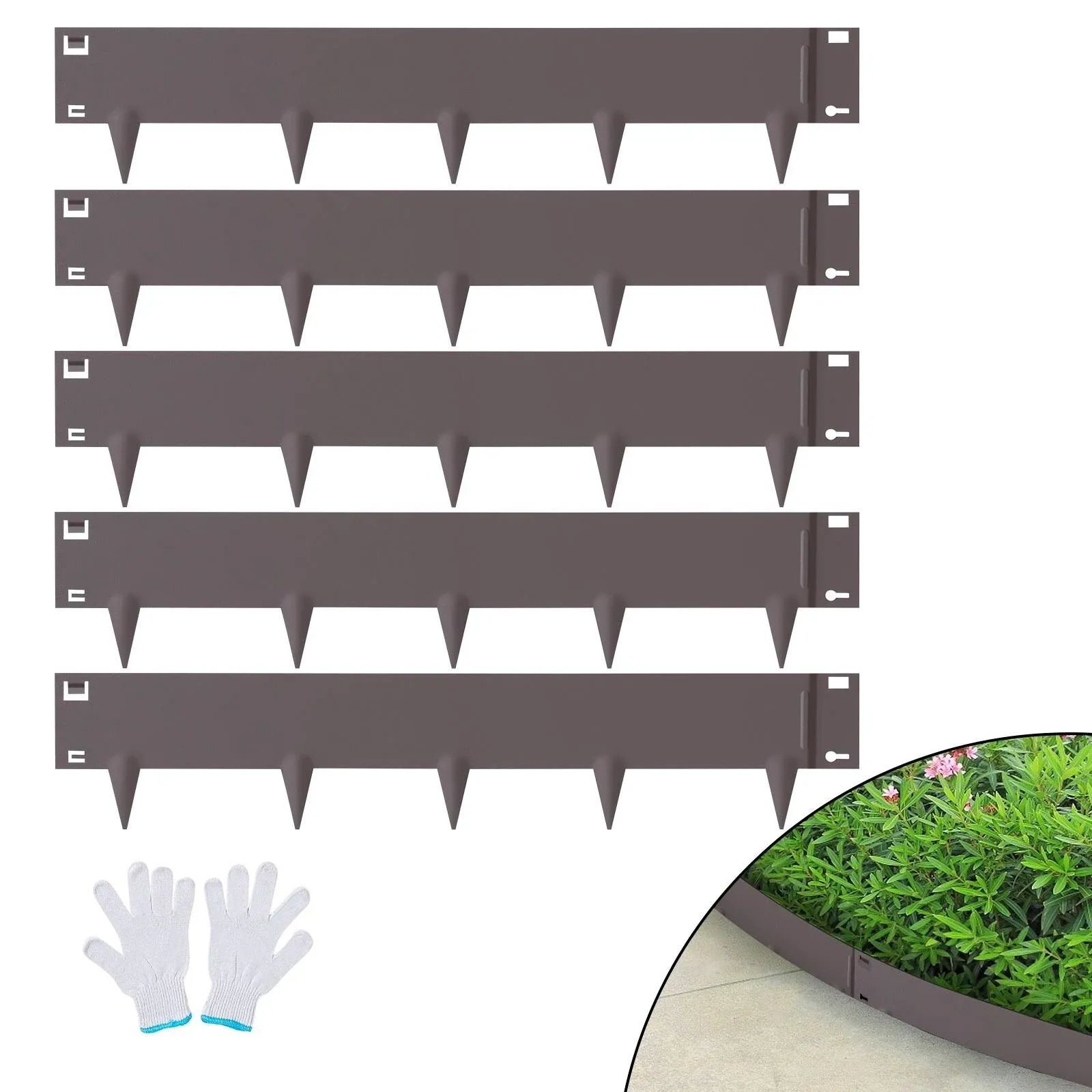 VEVOR Steel Landscape Edging, 5-pack Steel Garden Edging Borders, 39" L x 5" H S