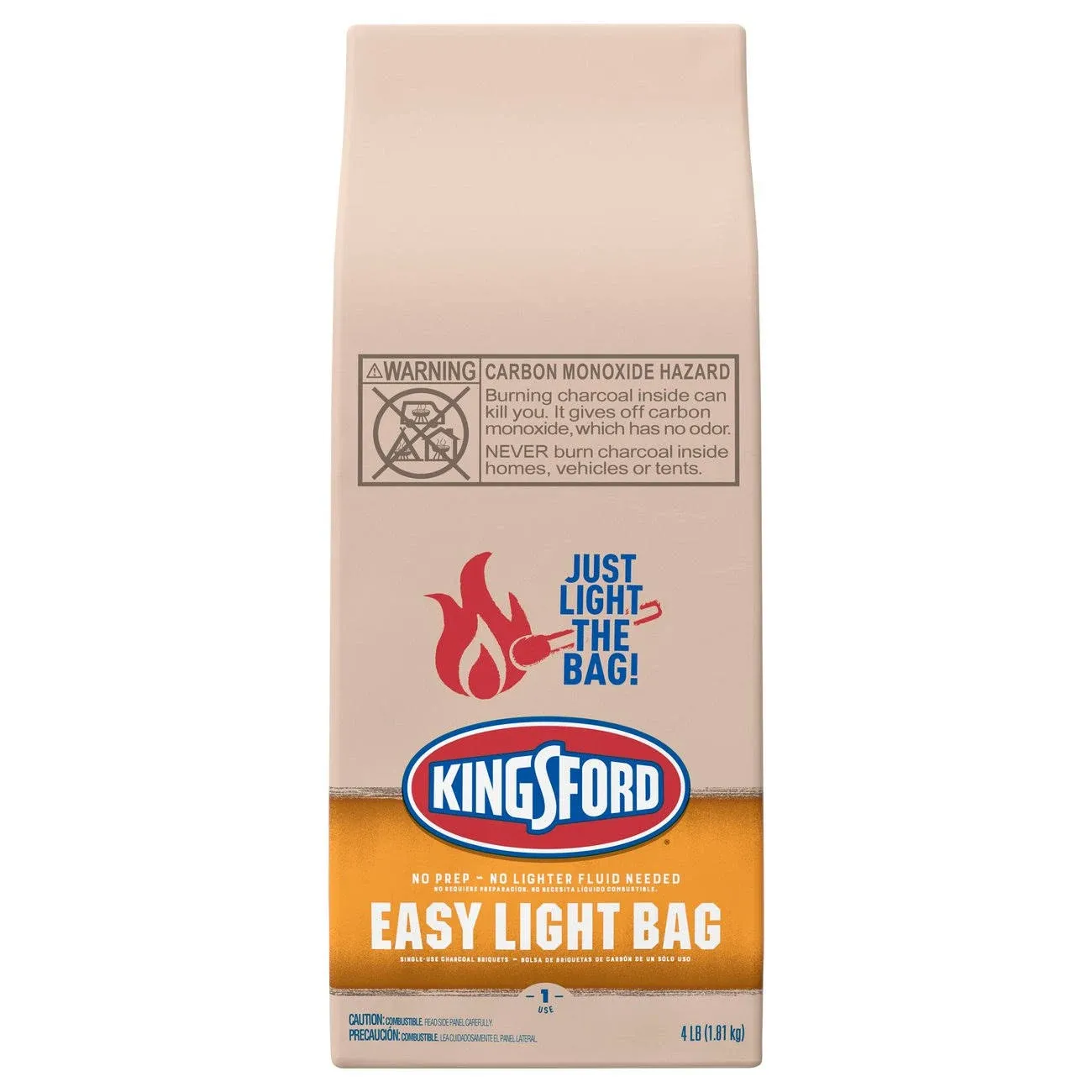 Kingsford Charcoal Briquets, Easy Light Bag - 4 lb
