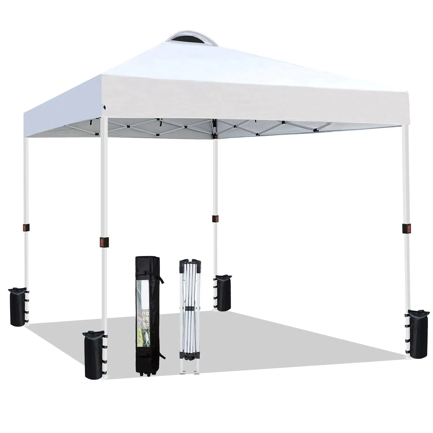 10x10 Heavy Duty Pop up Commercial Canopy Tent Instant Sun Shelter with White
