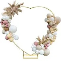 Heart Shape Wedding Arches for Ceremony,6.7ft Gold Arch 6.7 FT Gold Heart Shape