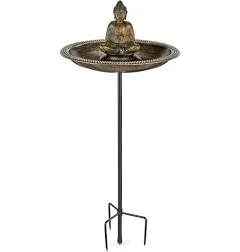 Good Directions 18 inch Beaded Copper Buddha Bird Bath