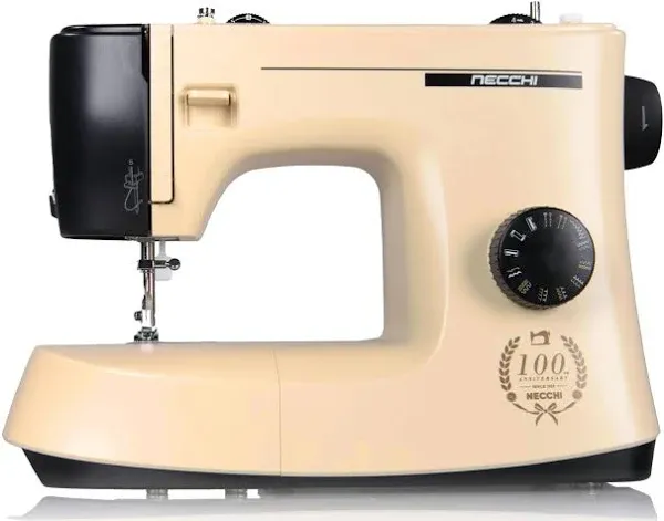 NECCHI "Mirella" KM417A Sewing Machine, Iconic Limited Edition, 1950's Italian Design, Full Metal Frame, 17 Utility And Decorative Stitches, Lighweight and Ergonomic.