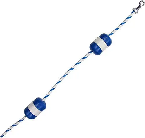 Pool Safety Rope and Float Kit - 83 Feet - 1/2 Inch Blue and White Rope with 3 x 5 Inch Handi-Lock Floats