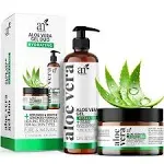 Aloe Vera Gel Set - JUMBO 20oz (99% Pure Organic) - Sunburn Relief & Hydration