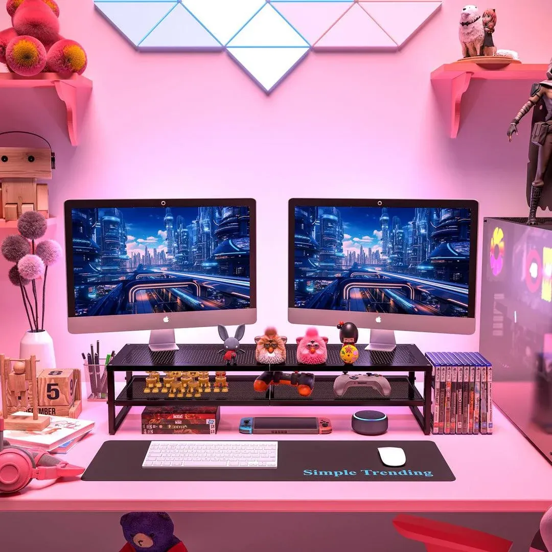 17 Stories 2-Tier Metal Dual Monitor Stand Riser