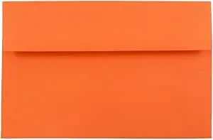 JAM Paper A8 Colored Invitation Envelopes, 5.5 x 8.125, Orange Recycled, 50/Pack (95740I)