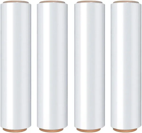 PSBM Black Stretch Wrap, 4 Pack, 18 Inch x 1500 Feet, 80 Gauge, Dark/Opaque H...